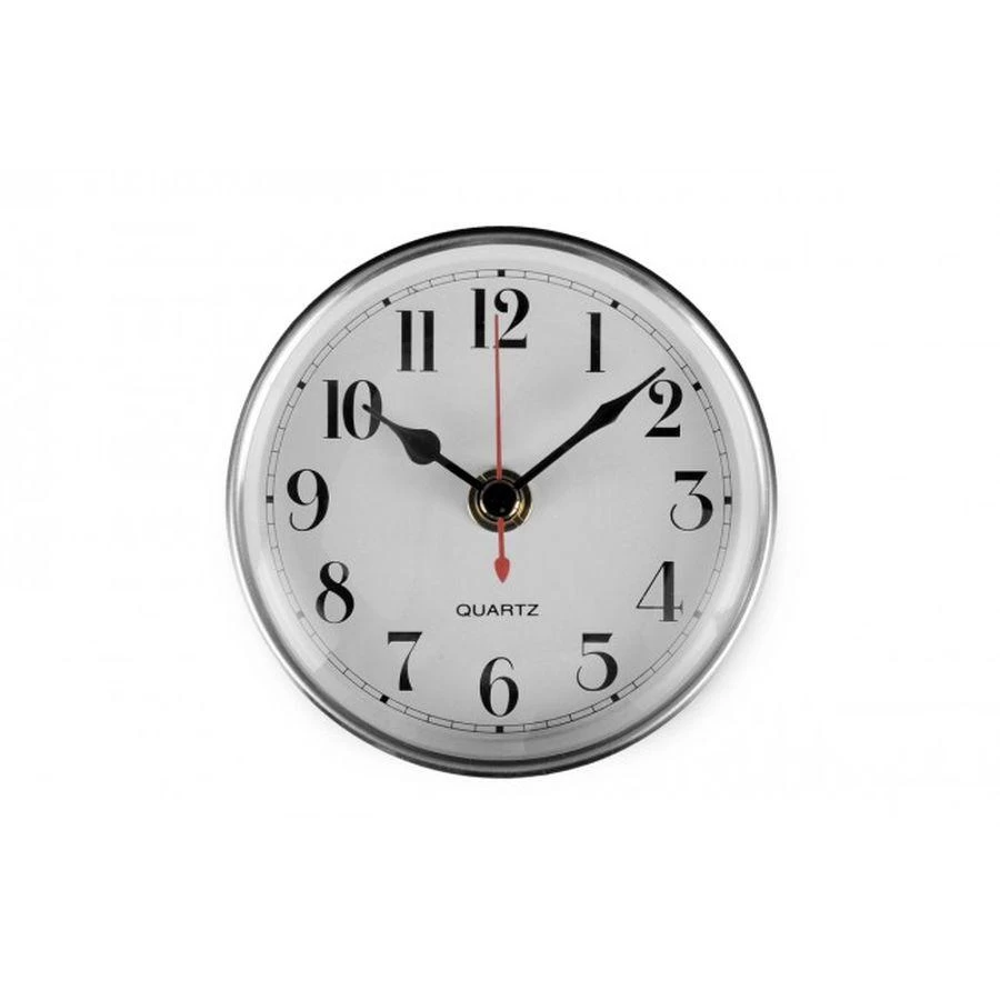 Camec Clock White Dial - Silver Bezel