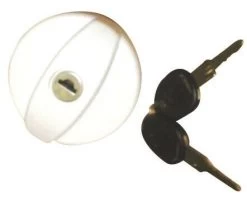 Water Filler Cap & Key - Lockable White