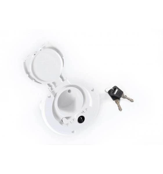Camec Lockable Water Filler L/H Hinge White One Key Compatible - Image 2