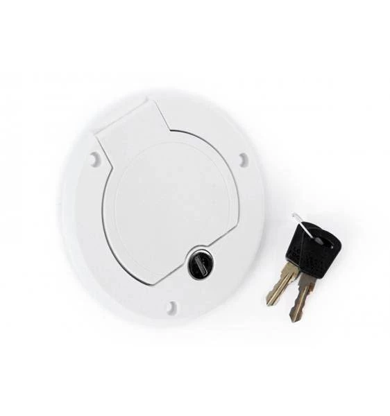 Camec Lockable Water Filler L/H Hinge White One Key Compatible