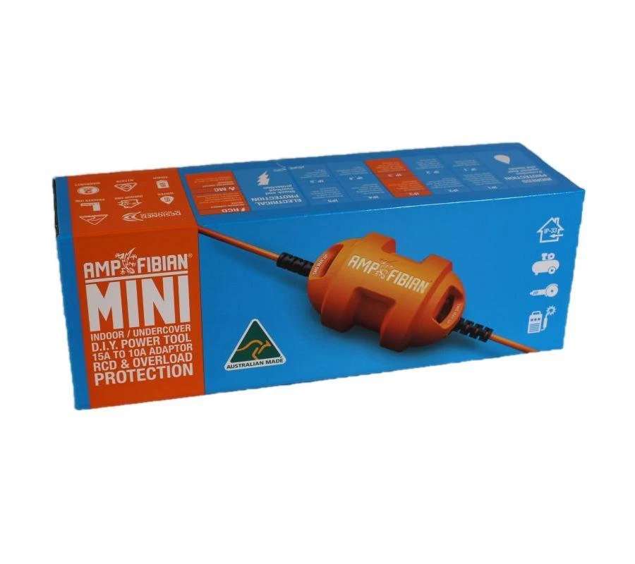 Ampfibian Mini 10A To 15A Portable Adaptor With Rcd, Indoor Use Only