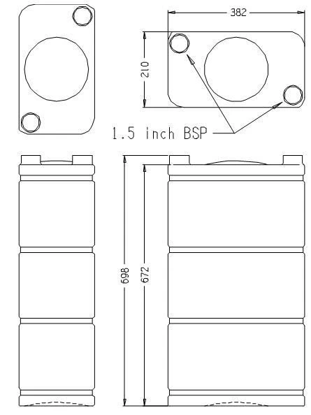 50Lt Universal Caravan & RV Water Tank/Waste Tank - Image 3