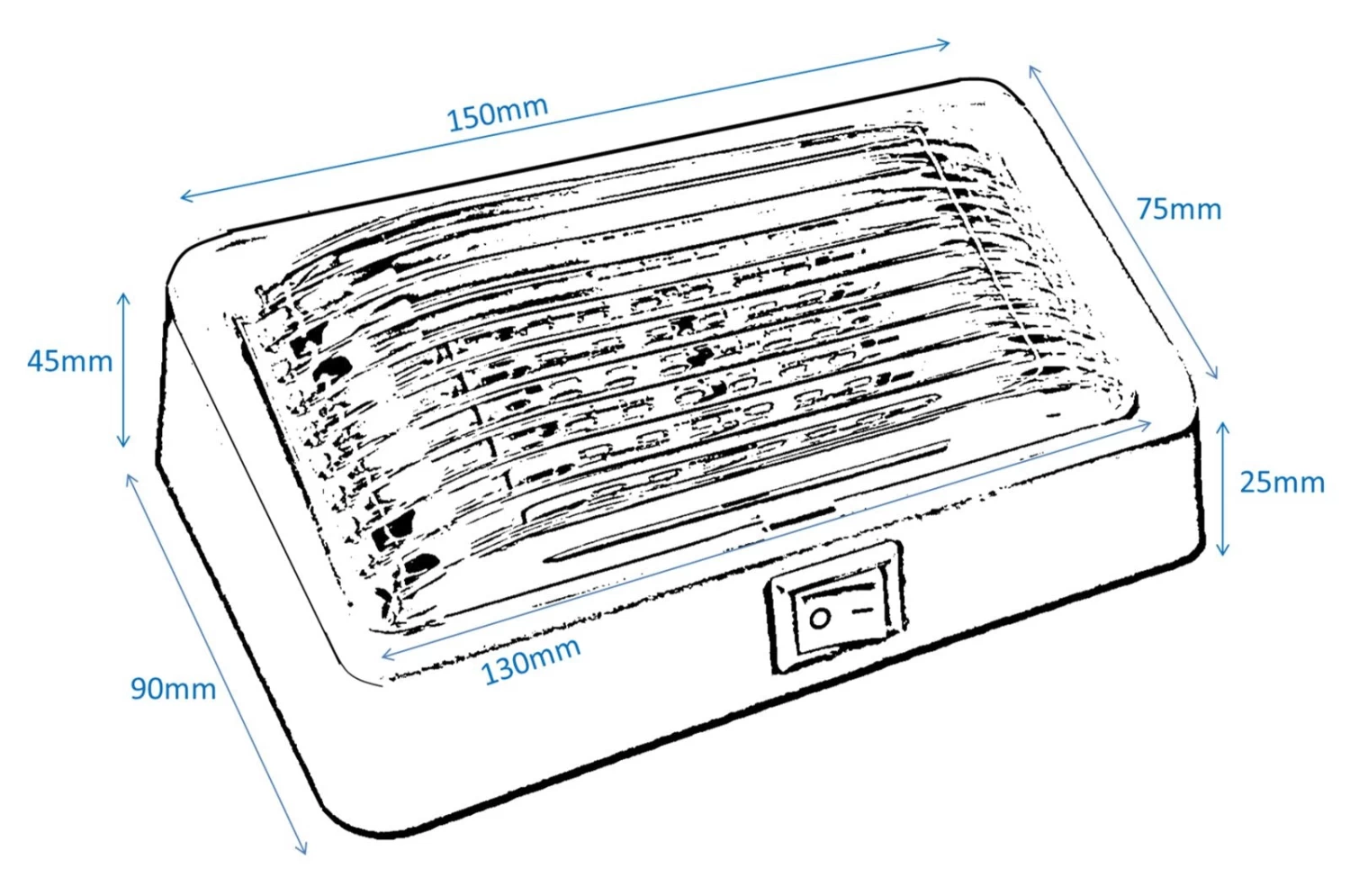 12V LED Annex Light With Switch Clear Lens - Image 2