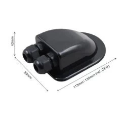 Cable Entry Box 2 X Cable Glands Black