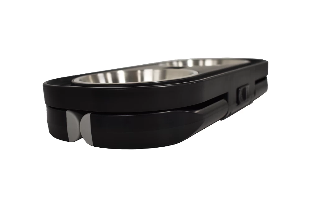 Travellers Twin Pet Bowl Height Adjustable Black - Image 2