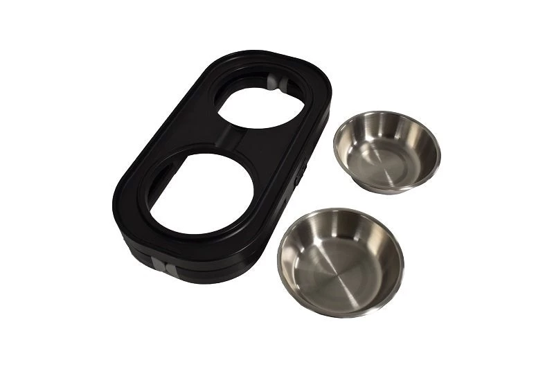 Travellers Twin Pet Bowl Height Adjustable Black - Image 3