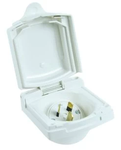 Clipsal 15AMP Inlet External New Style - White 435Vfs15Blkwe