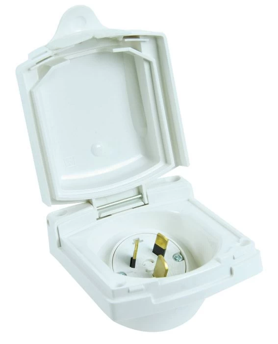 Clipsal 15AMP Inlet External New Style - White 435Vfs15Blkwe