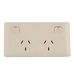 CMS Power Outlet Double Beige. J16.2BG