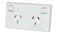 Power Point Double 10A Double Pole (C/W Face Plate). P2D