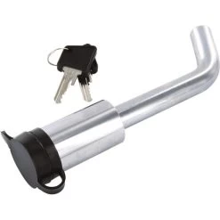 Hayman Reese Hitch Pin Lock Silver - Angled