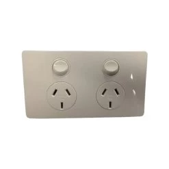 CMS Power Outlet Double Natural White. J17.2NW