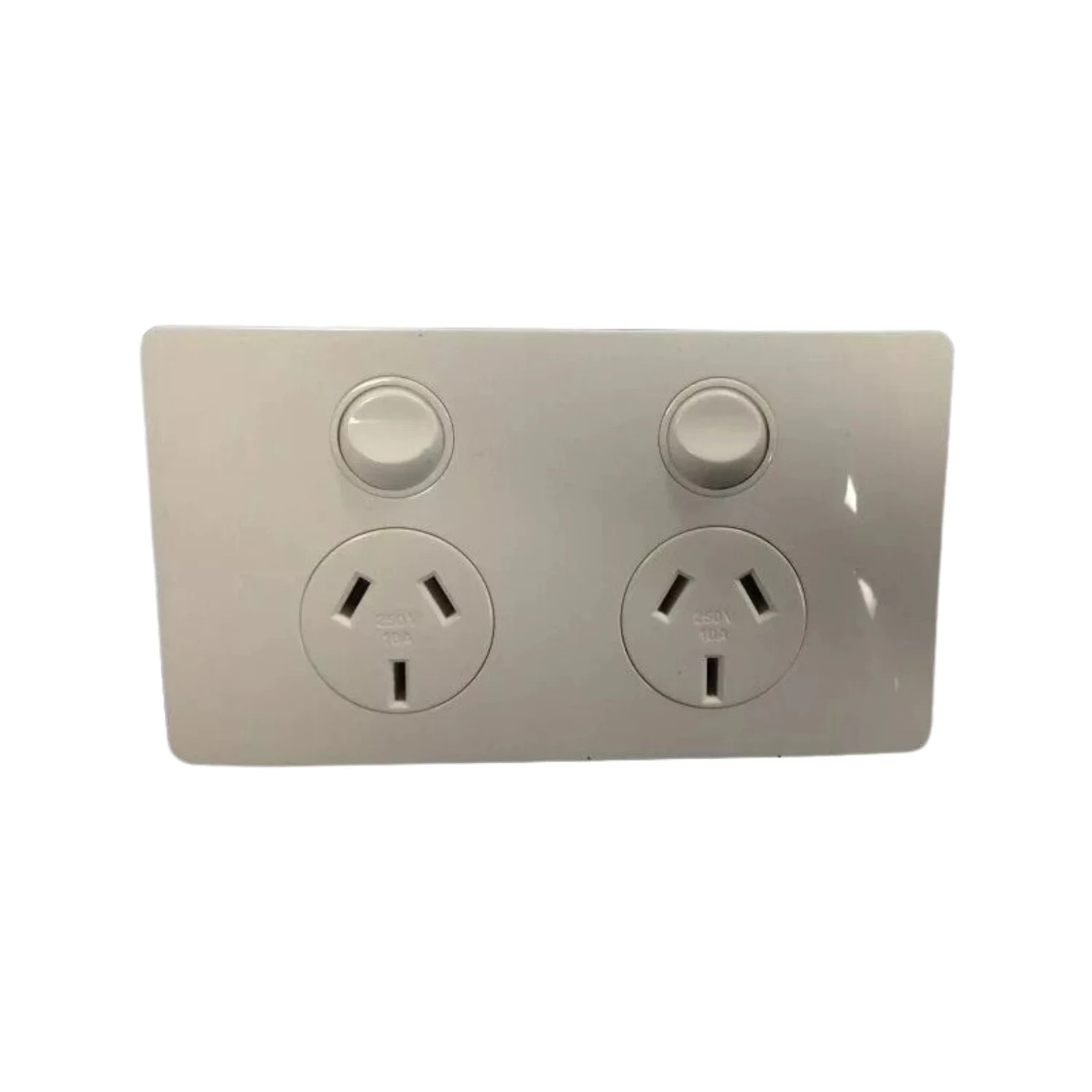 CMS Power Outlet Double Natural White. J17.2NW