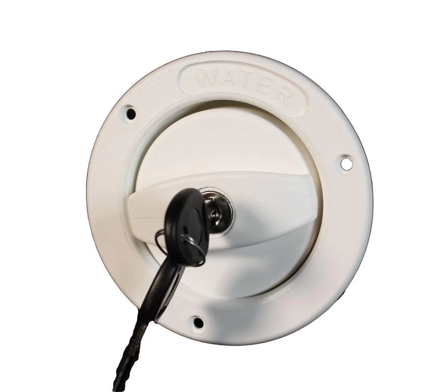 Lockable Water Filler White - 25mm Outlet