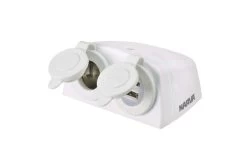 Acc/Dual USB Twin Socket Surface Mount White