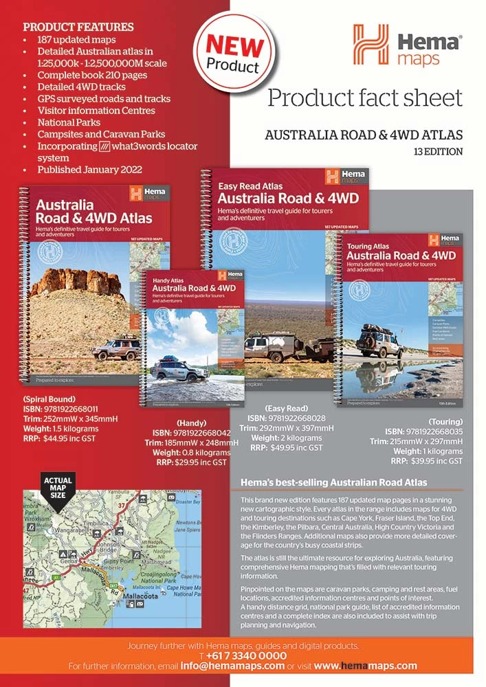 Hema Australia Road & 4WD Handy Atlas 13th Edition Spiral Bound - Image 2