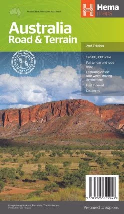 Hema Australia Road & Terrain Map 2nd Edition