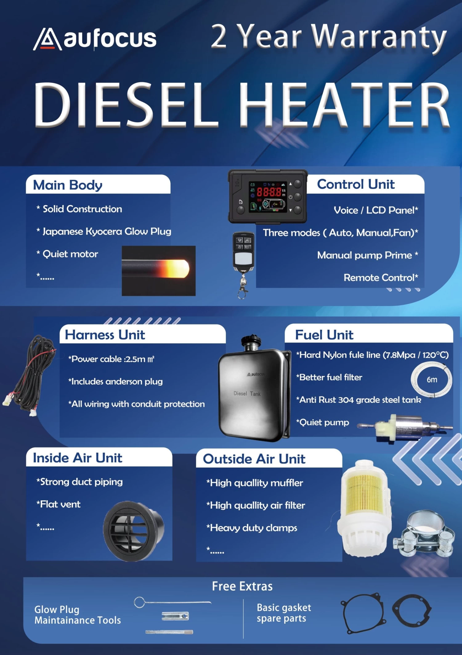 AU Focus Caravan Diesel Heater 12V 2KW Includes Tank - Image 5