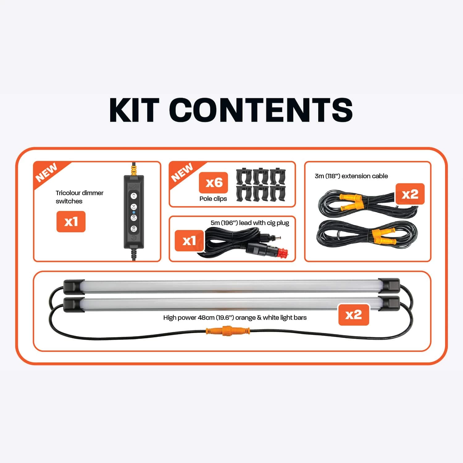 2 Bar Tri-Colour LED Camp Light Kit - Image 2