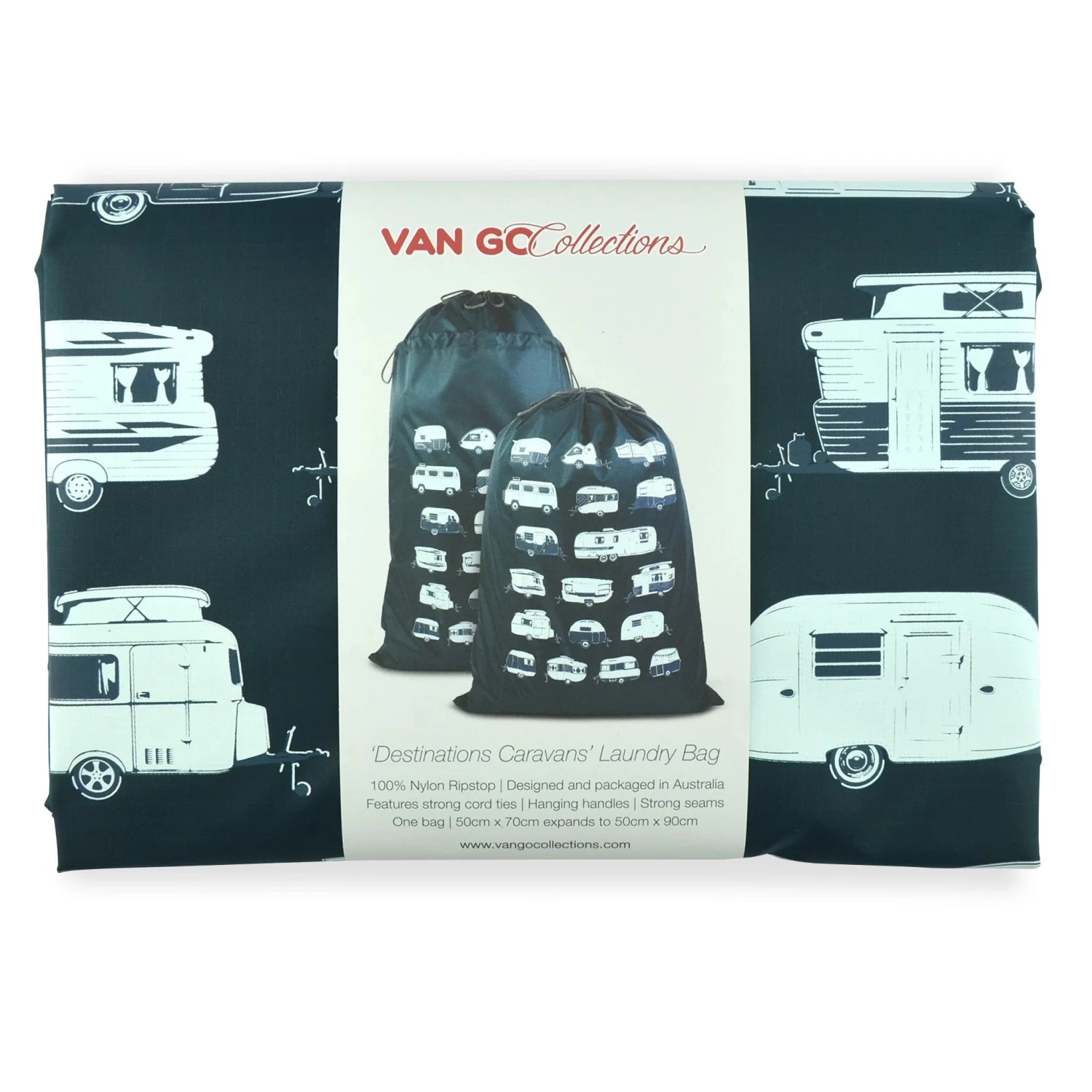 Expandable Laundry Bag -Destinations Grey - Image 2