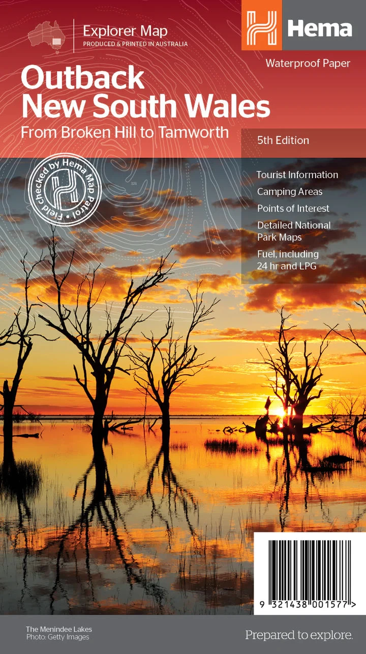 Hema Outback New South Wales Map - Broken Hill To Tamworth