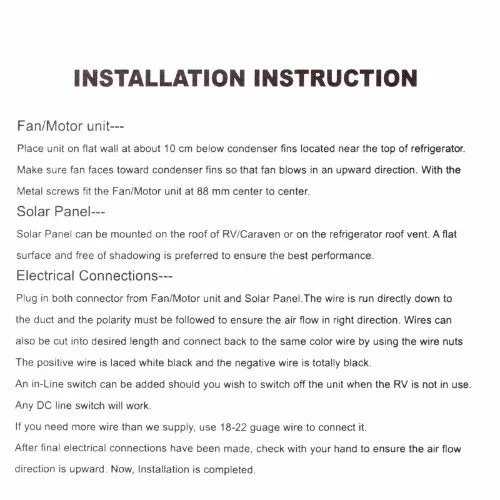 Solar Fridge Fan With Panel - Image 2