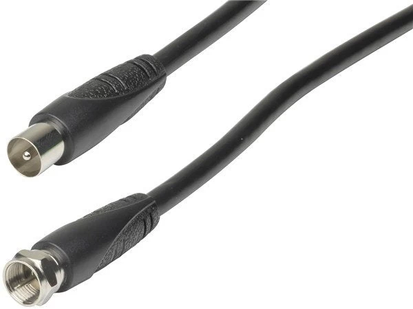 F Plug To TV Coaxial Plug 1.5 M Black