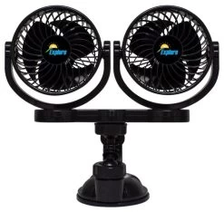 Explore 12V Twin Fan 5" With Suction Base