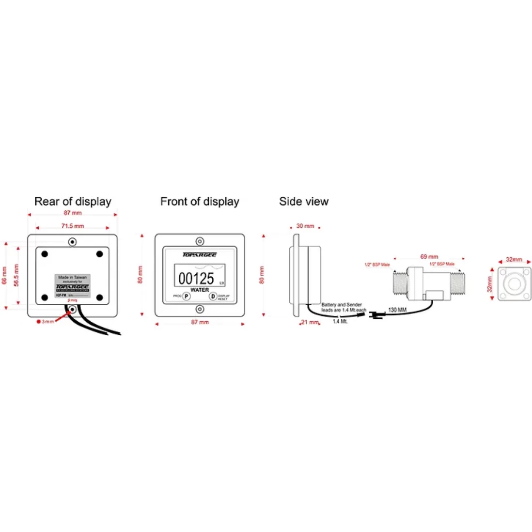 Topargee Flush Mount Water Tank Gauge - Image 3