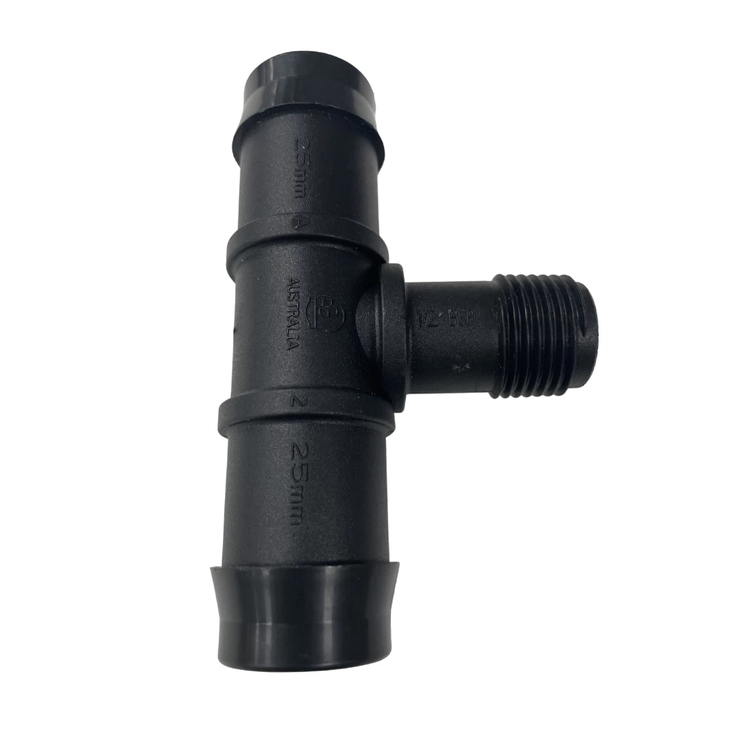 Poly Tee - 25 Barb X 13 Male BSP X 25 Barb