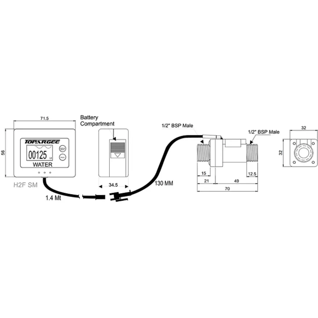 Topargee Surface Mount Water Tank Gauge - Image 3