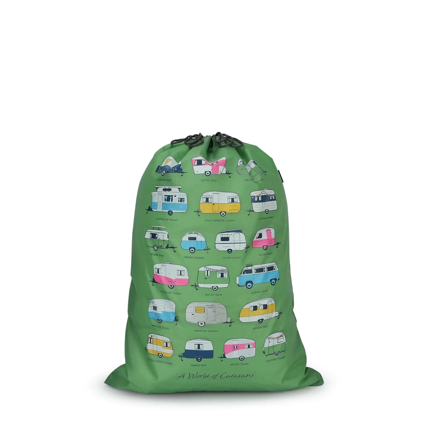Expandable Laundry Bag -Iconic Collection -A World Of Caravans Green - Image 3